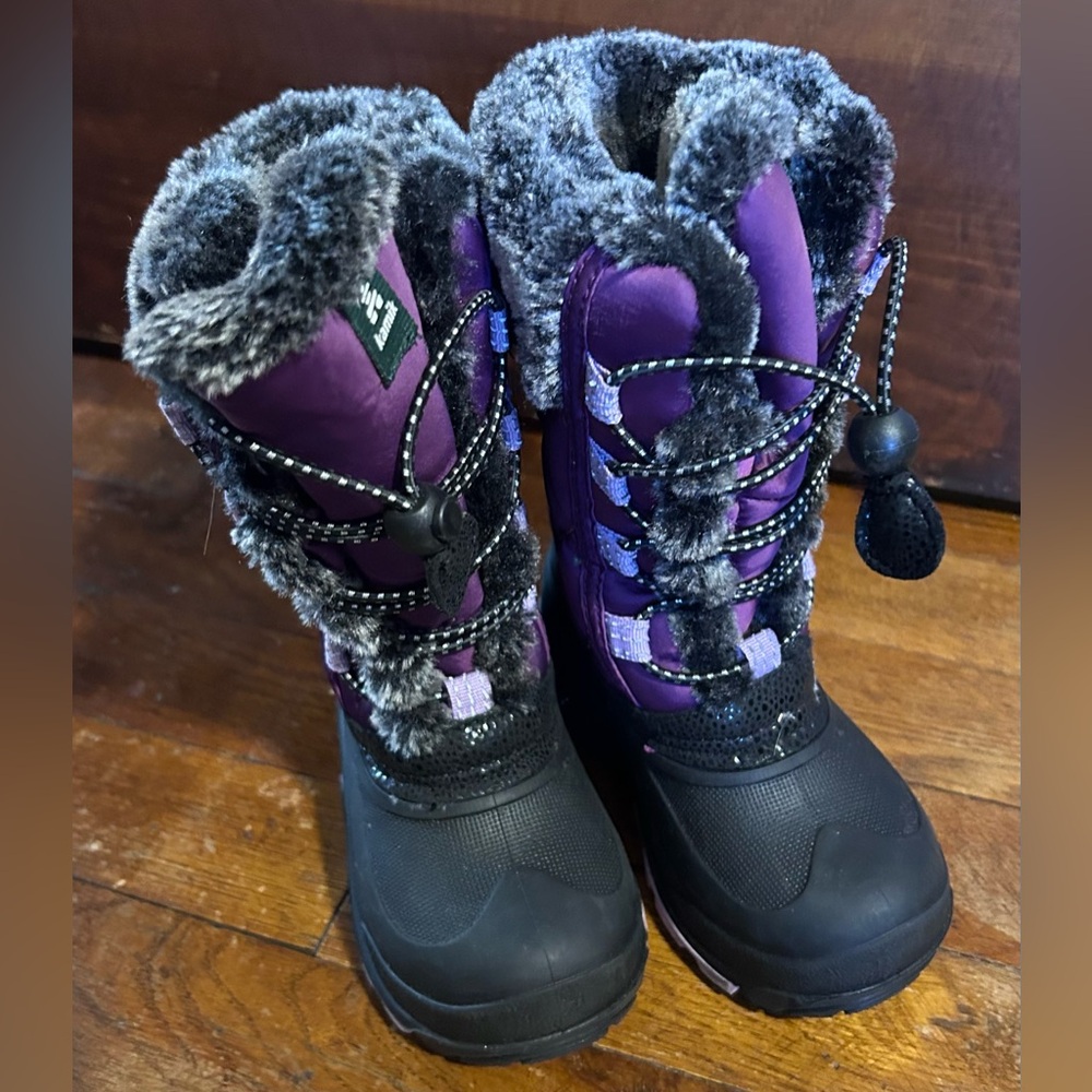 Kamik Purple and Black Boots with Faux Fur